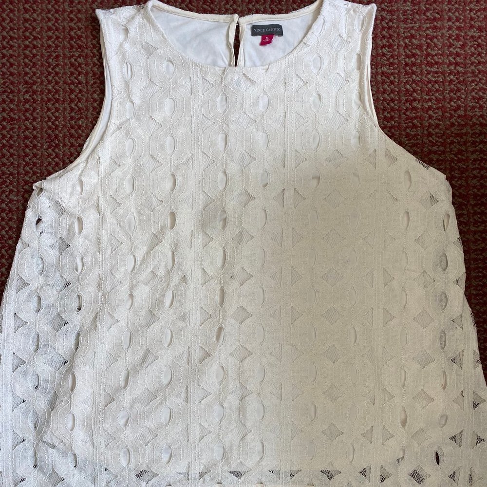 VINCE CAMUTO cream colored lace top - NWOT